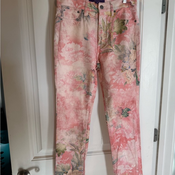 Ralph Lauren Pastel Pink Floral Jeans SZ28 - Picture 2 of 6